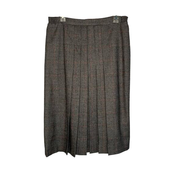 Vintage glen check plaid pleated below the knee skirt Size 12 - Picture 1 of 7